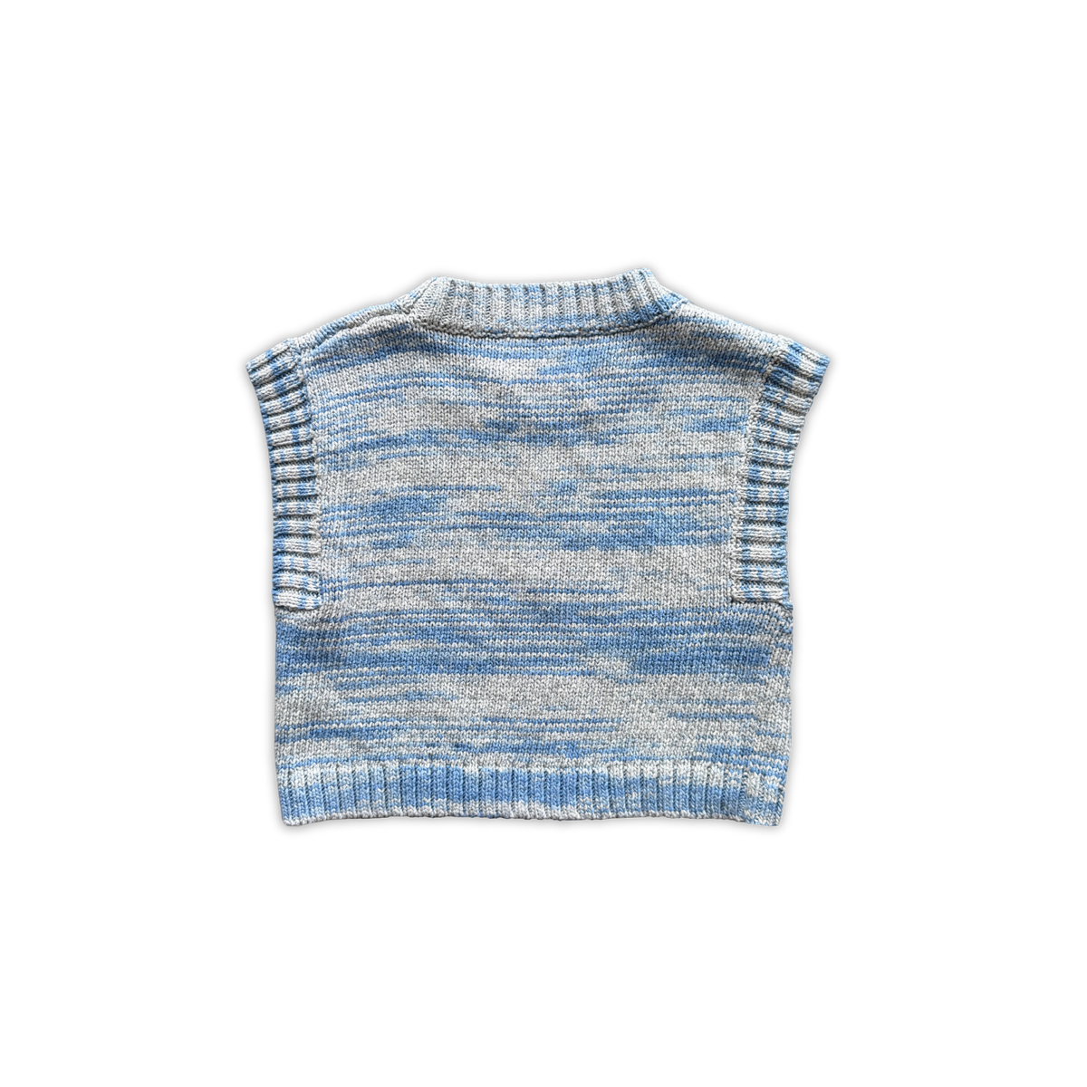 Organic Space Dye Floral Embroidery Knit Vest