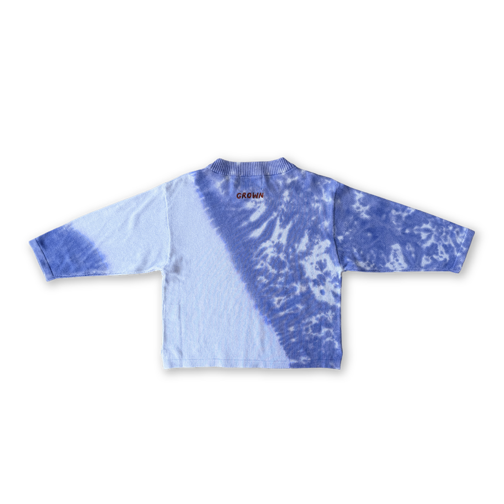 Organic Knitted Tie Dye Long Sleeve Tee - Pacific color