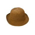 Hand Crochet Paper Packable Adjustable Hat - Natural