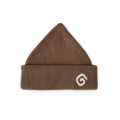 Organic Swirl Embroidery Knit Beanie - Espresso