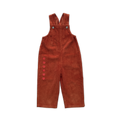 Organic Velvet Cord Adjustable Strap Overalls - Brick