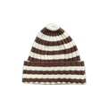 Organic Striped Pixie Chunky Rib Knit Beanie - Espresso