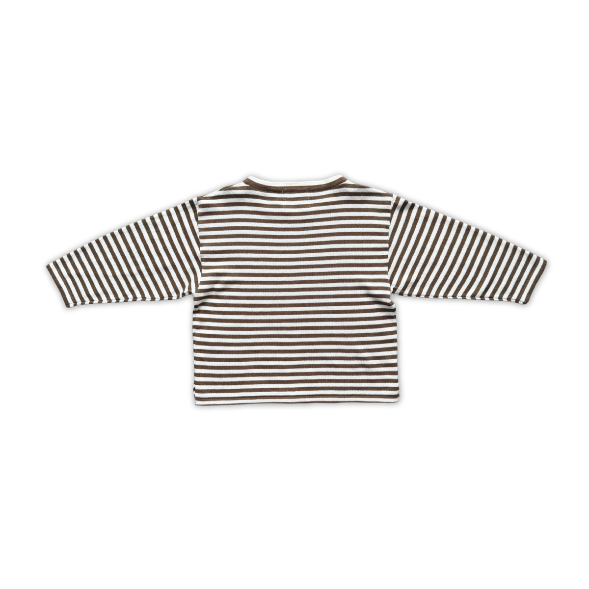 Organic Stripe Long Sleeve Knit Tee - Espresso