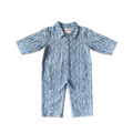 Organic Flow Artwork Print Denim Boilersuit