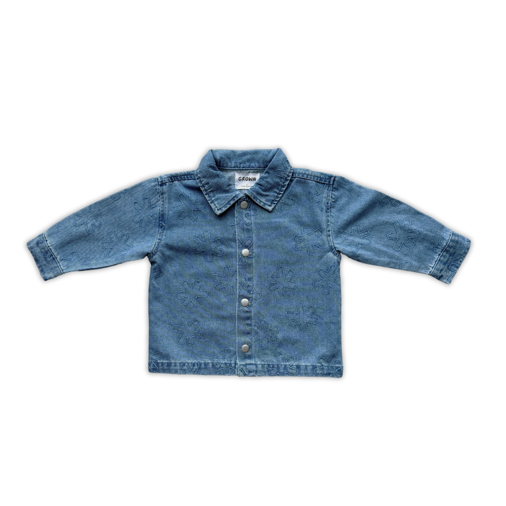 Organic Starlight Embroidery Denim Shirt Jacket