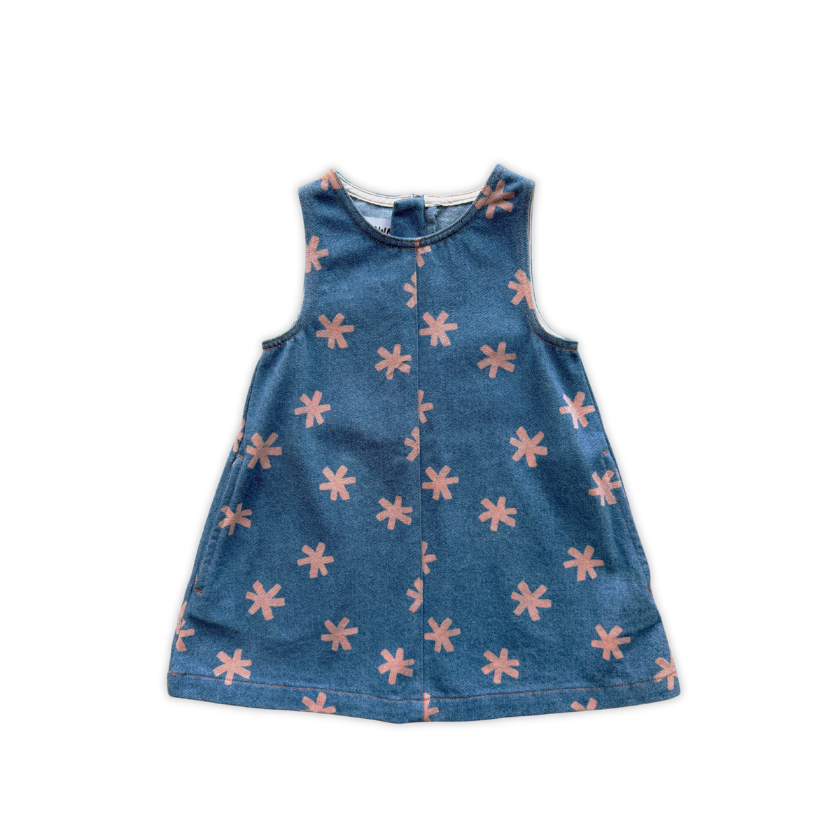 Organic Starlight Print Denim Zip Back Dress