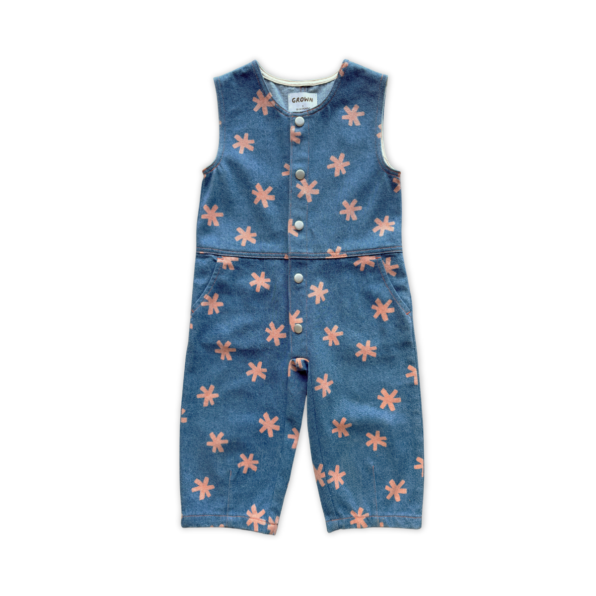 Organic Starlight Print Denim Oversized Jumpsuit