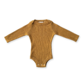 Organic Speckle Mini Rib Knit Crossover Bodysuit