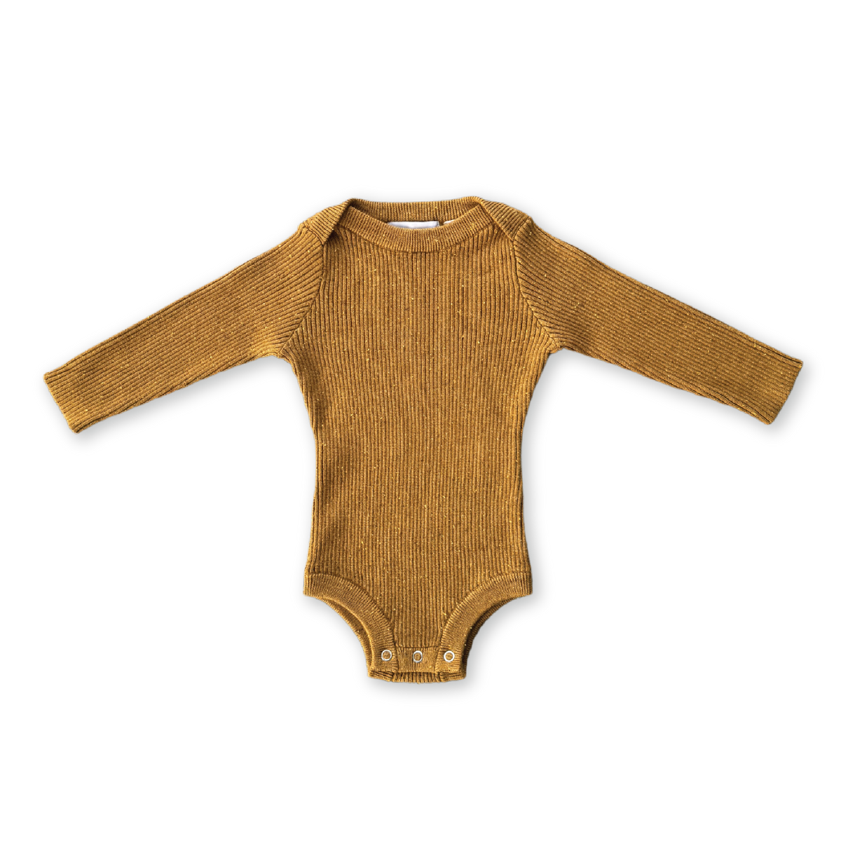 Organic Speckle Mini Rib Knit Crossover Bodysuit