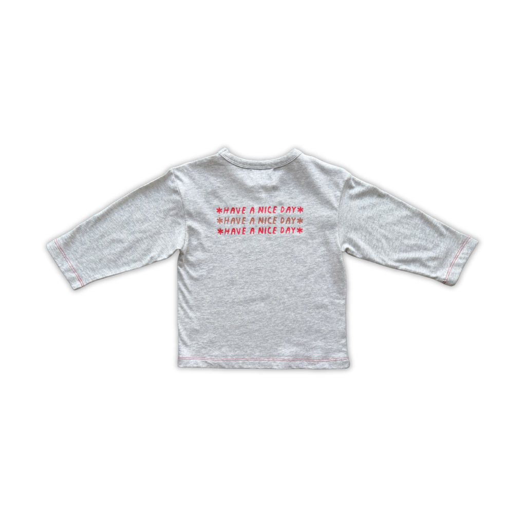 Organic  Long Sleeve Tee - Grey Marle