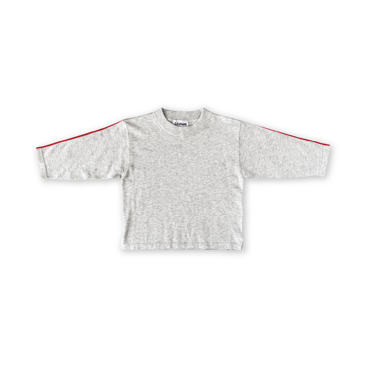 Organic Exposed Seam Long Sleeve Knit Tee - Grey Marle