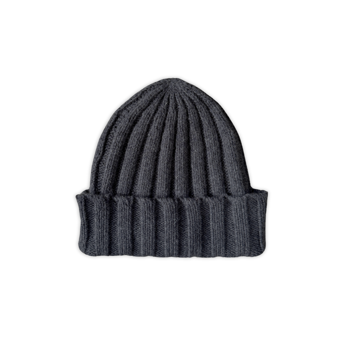 Merino Blend Chunky Rib Pixie Knit Beanie - Charcoal
