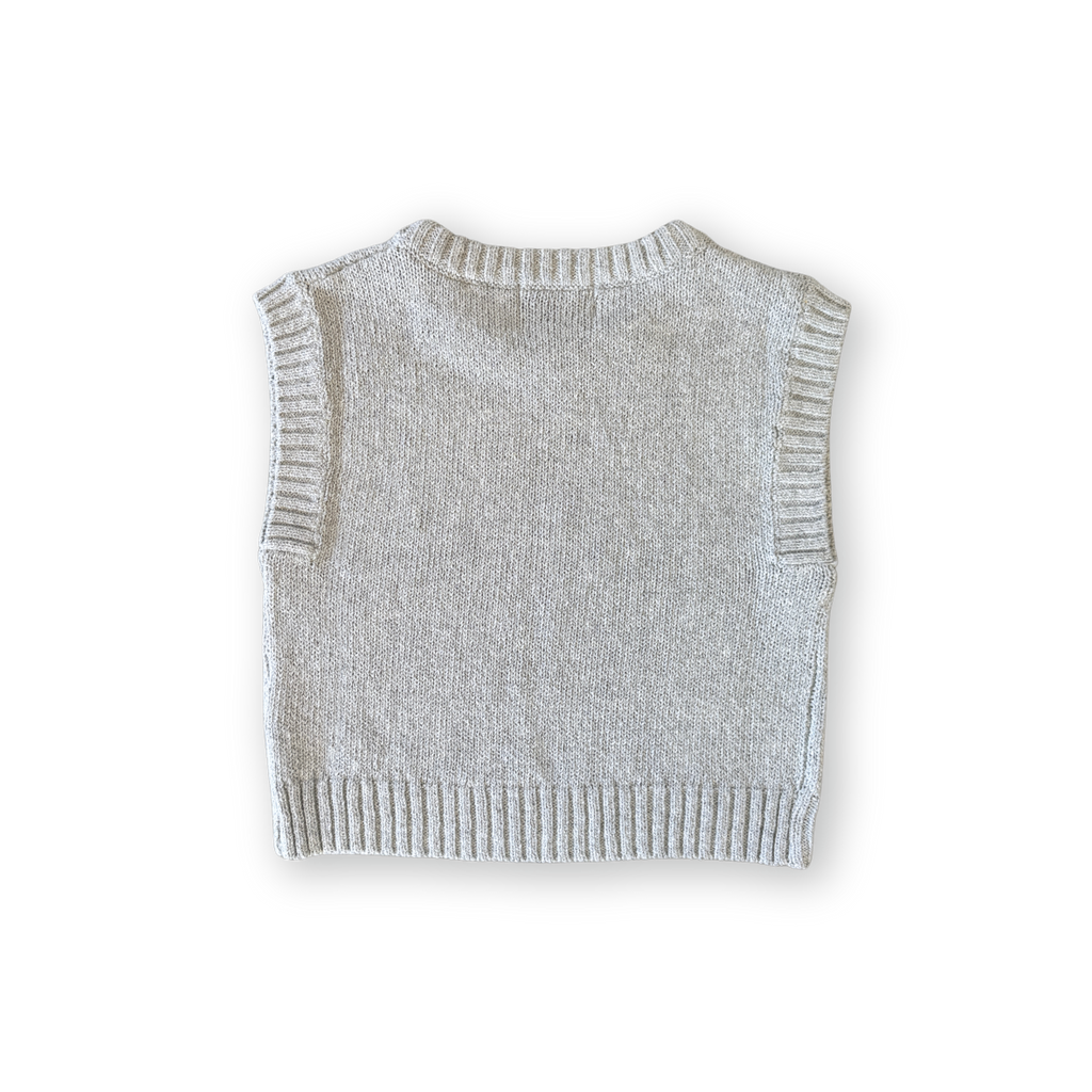 Recycled Boucle Jersey Knit Vest - Stone