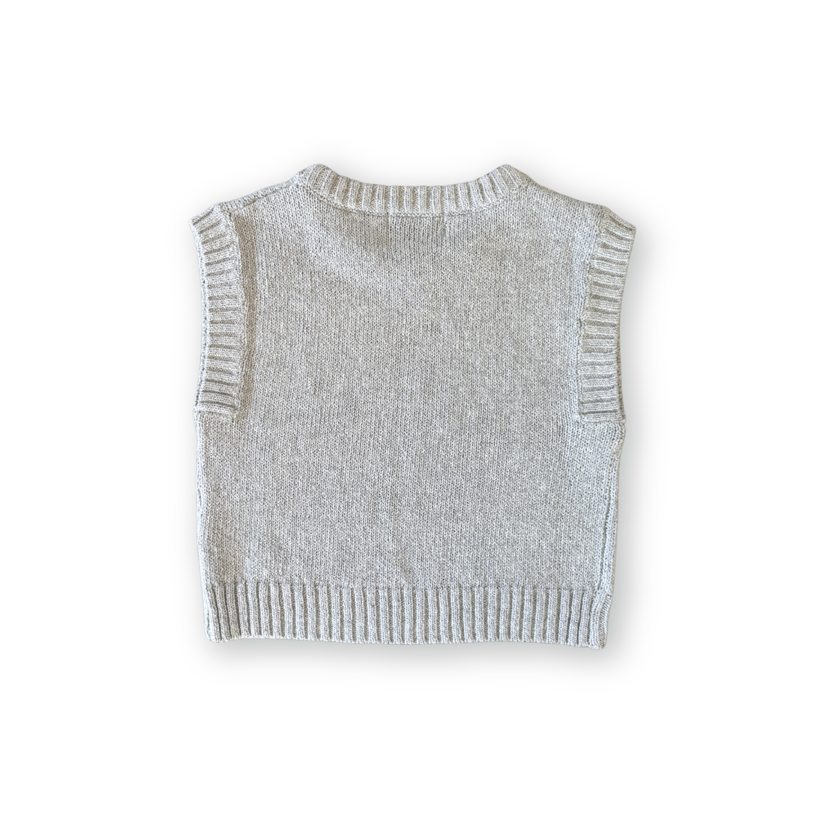 Recycled Boucle Jersey Knit Vest - Stone