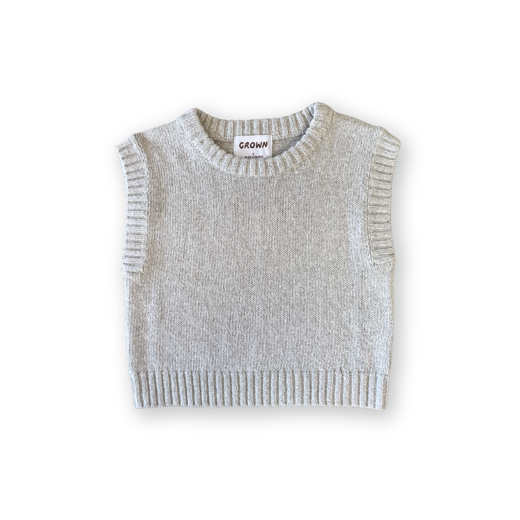 Recycled Boucle Jersey Knit Vest - Stone