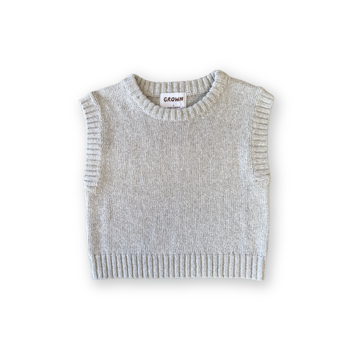 Recycled Boucle Jersey Knit Vest - Stone