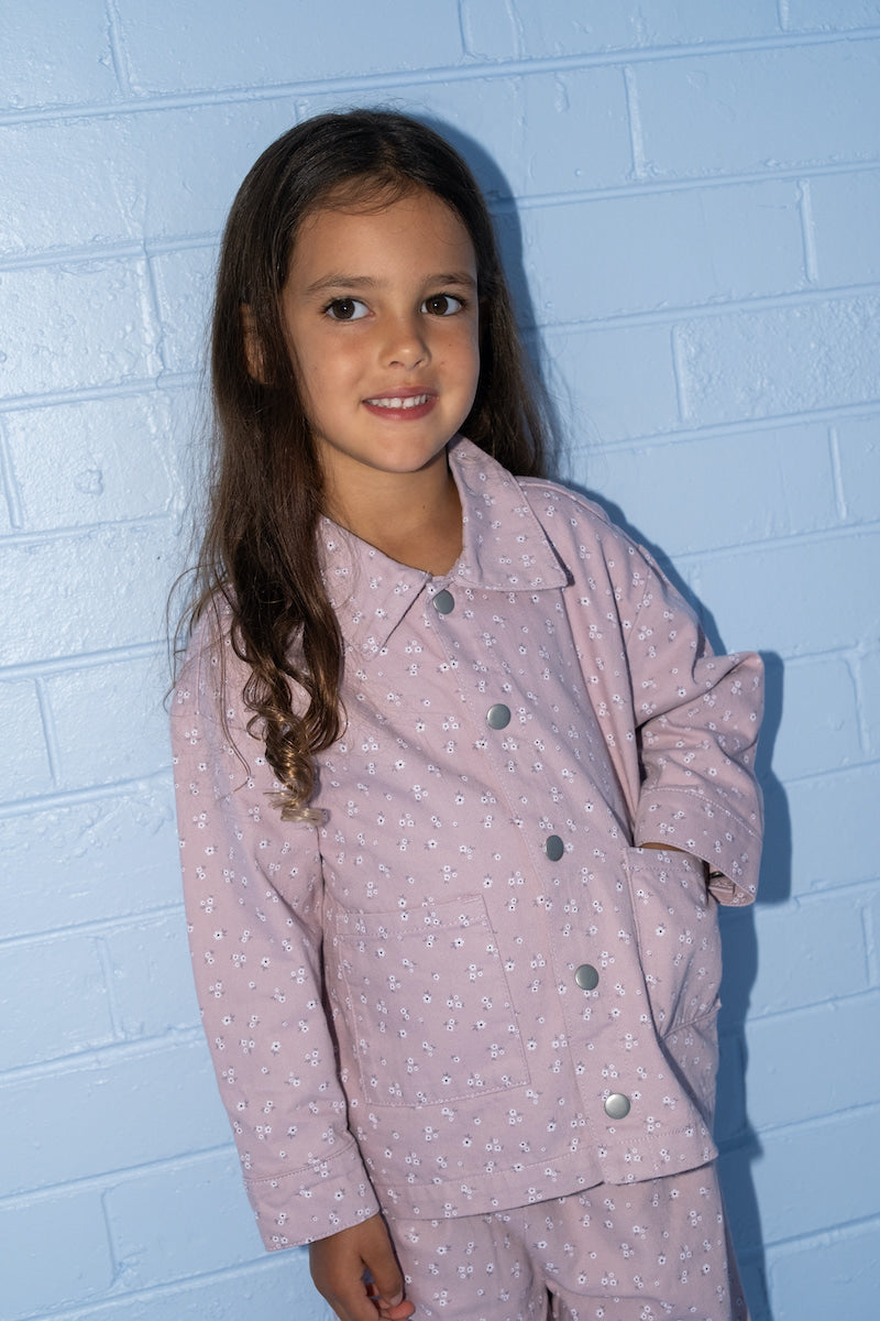 Organic Bloom Posy Print Denim Shirt Jacket
