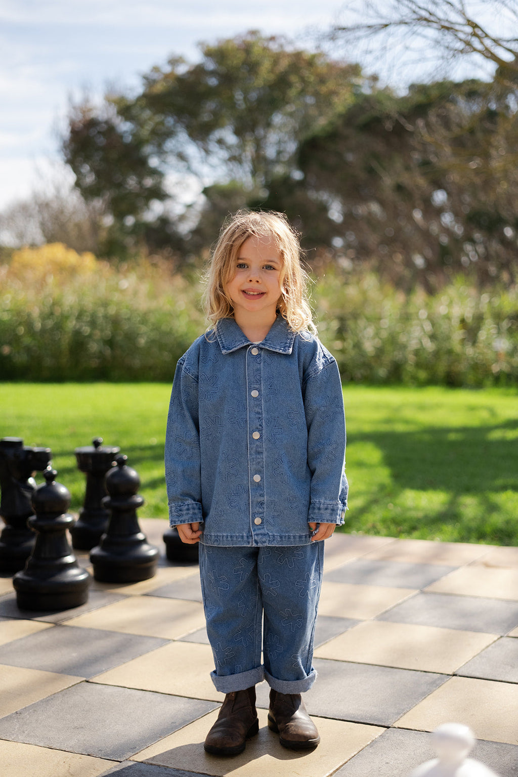 Organic Starlight Embroidery Denim Shirt Jacket