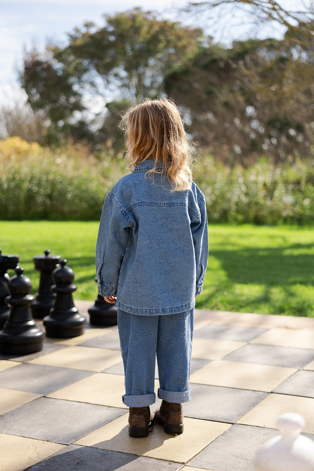 Organic Starlight Embroidery Denim Shirt Jacket