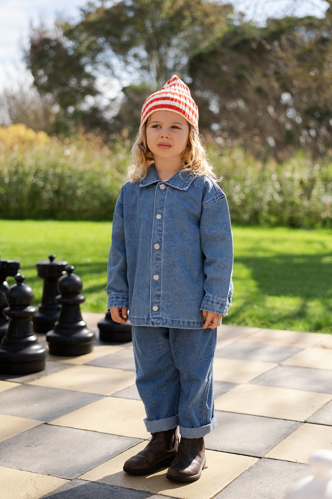Organic Starlight Embroidery Denim Shirt Jacket