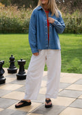 Organic Starlight Embroidery Denim Shirt Jacket - Ladies