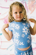Organic Wild Flower Jacquard Cropped Knit Vest
