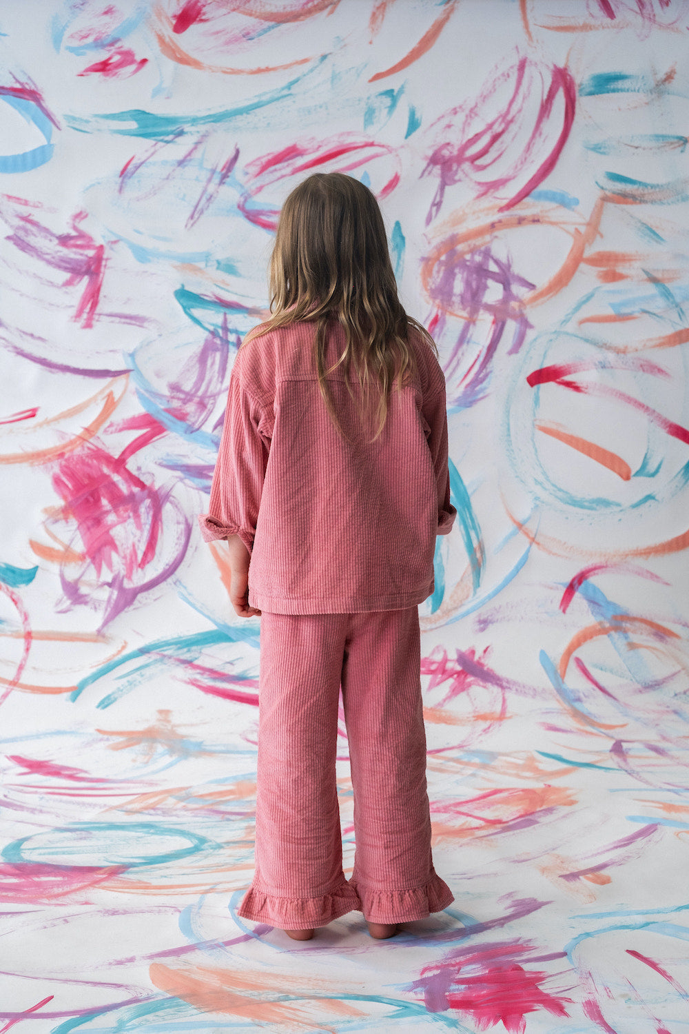Organic Cord Shirt Jacket Swirl Pocket - Sorbet