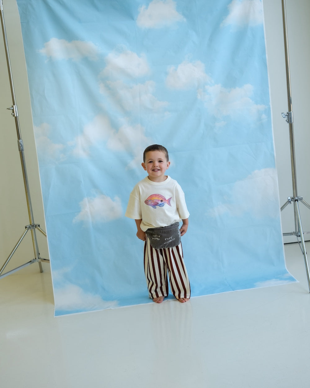 Organic Cotton Perch Fish Print Tee - Cream