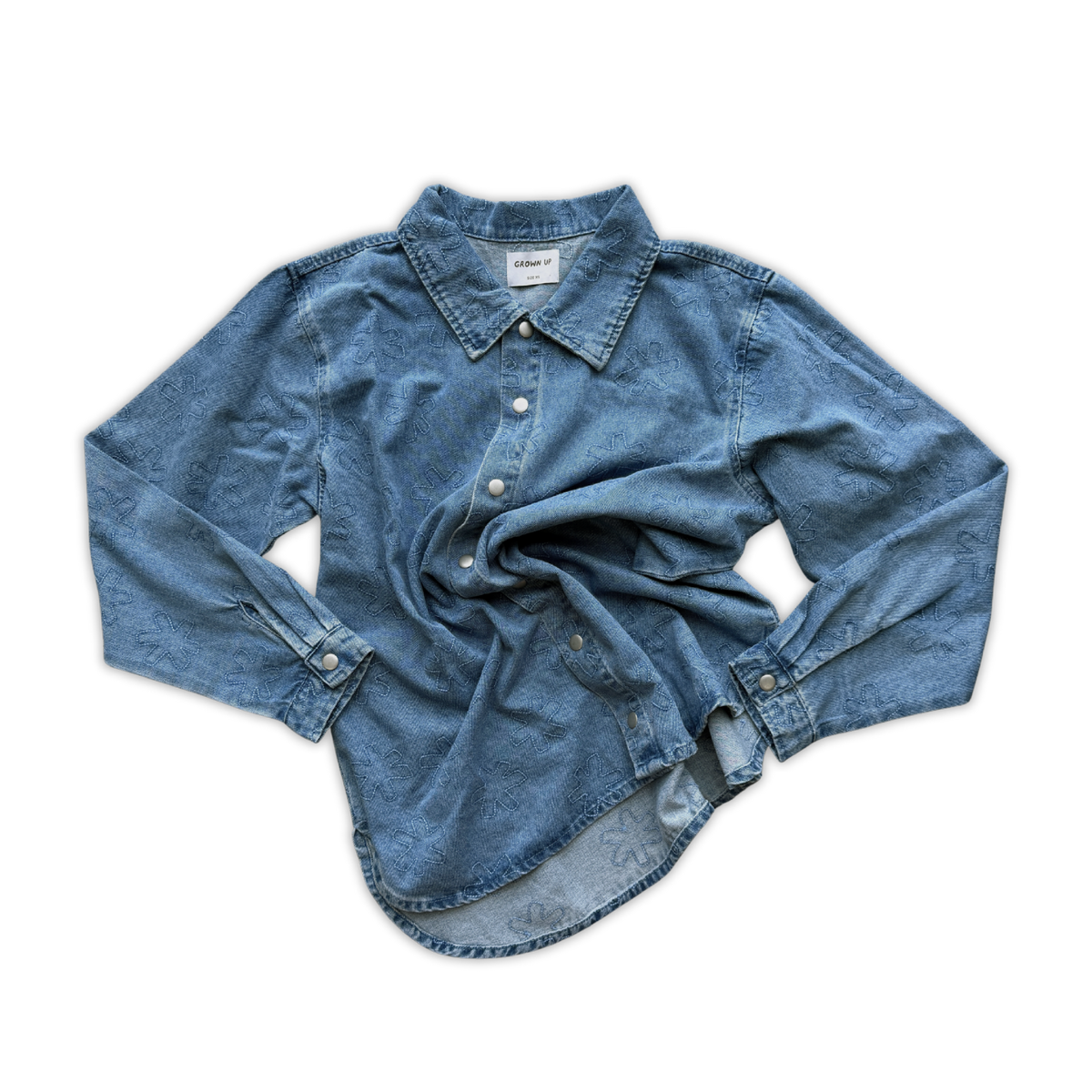 Organic Starlight Embroidery Denim Shirt Jacket - Ladies