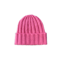 Merino Blend Chunky Rib Pixie Knit Beanie - Raspberry