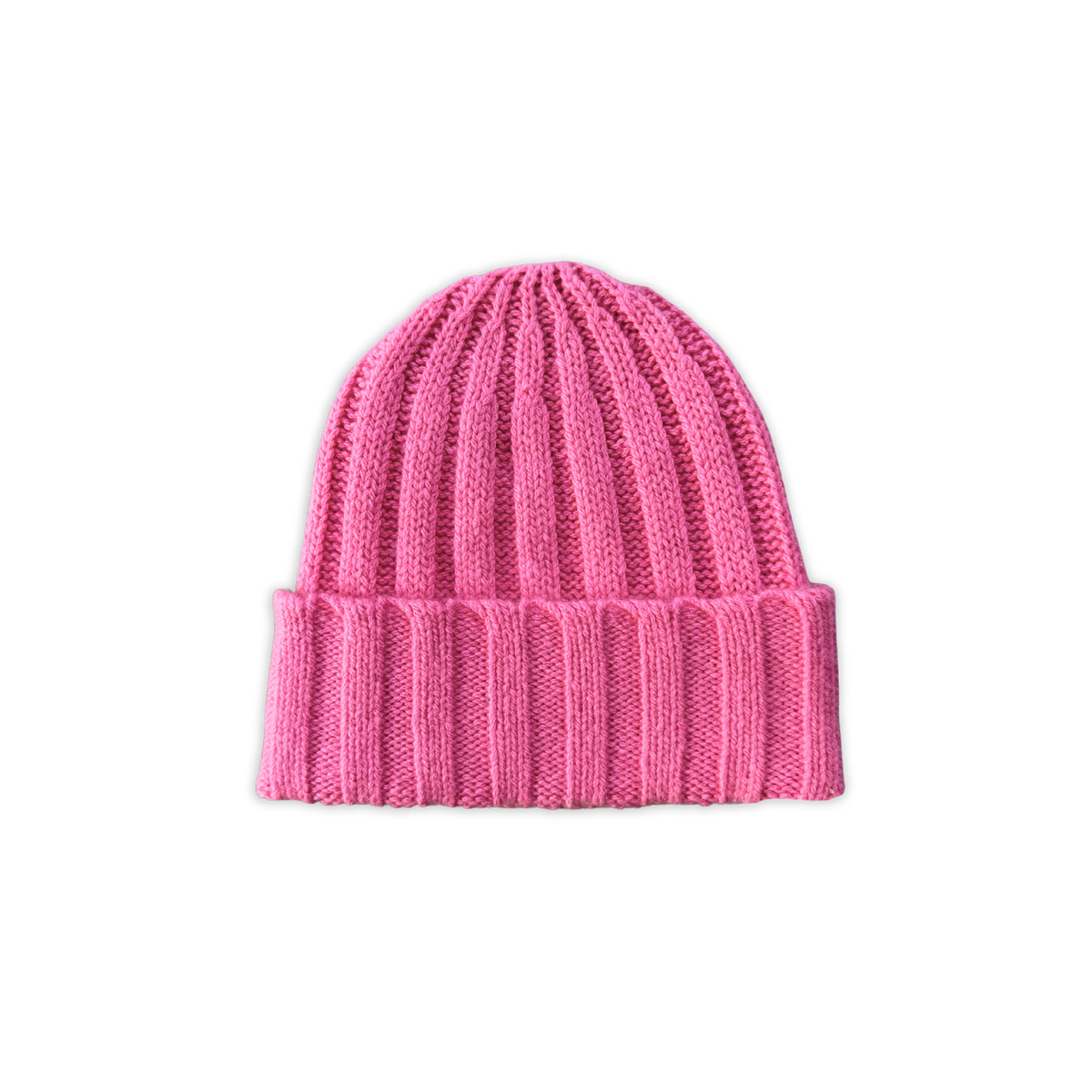 Merino Blend Chunky Rib Pixie Knit Beanie - Raspberry