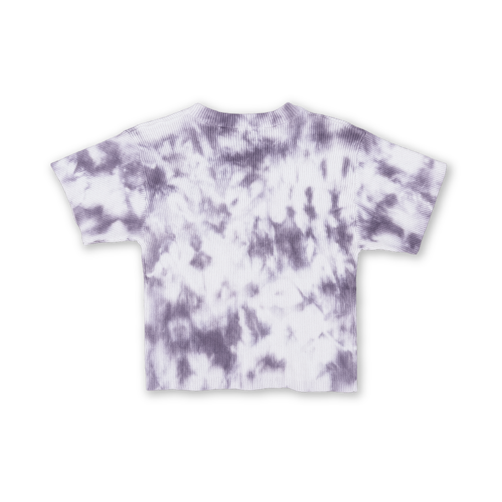 Organic Knitted Tie Dye Ribbed Knit Tee - Grape