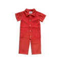 Organic Velvet Cord Short Sleeve Boilersuit - Sauce