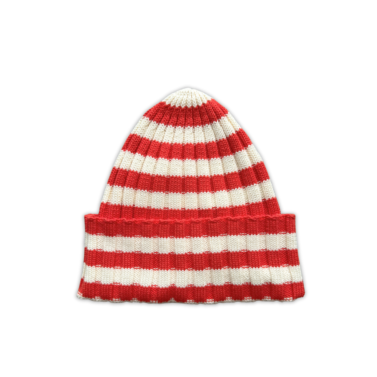 Organic Striped Pixie Chunky Rib Knit Beanie - Sauce