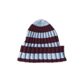 Organic Striped Pixie Chunky Rib Knit Beanie - Plum & Haze