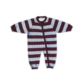 Organic Stripe Zipper Knit Starsuit - Plum & Haze