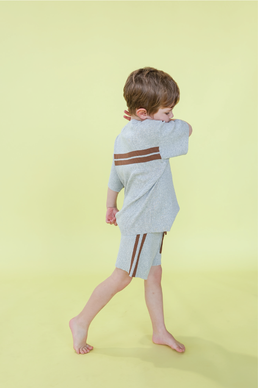 Organic Twin Striped Ribbed Knit Tee