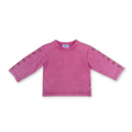 Stone Washed Long Sleeve Boxy Fit Tee - Floss color