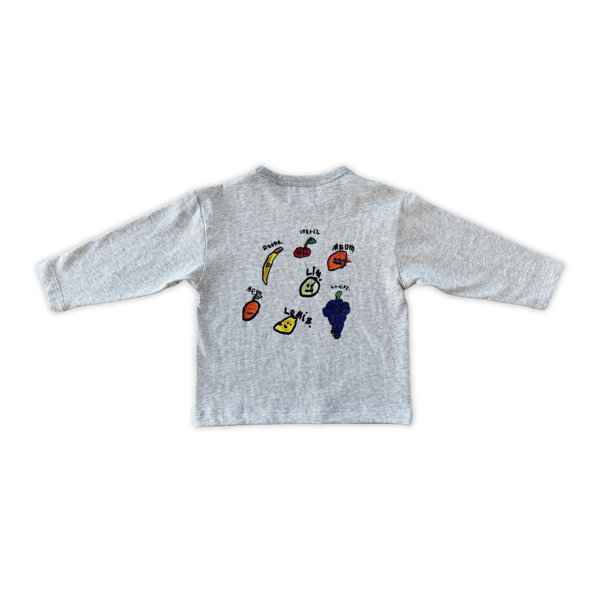 Organic Fruit Salad Long Sleeve Jersey Tee - Grey Marle