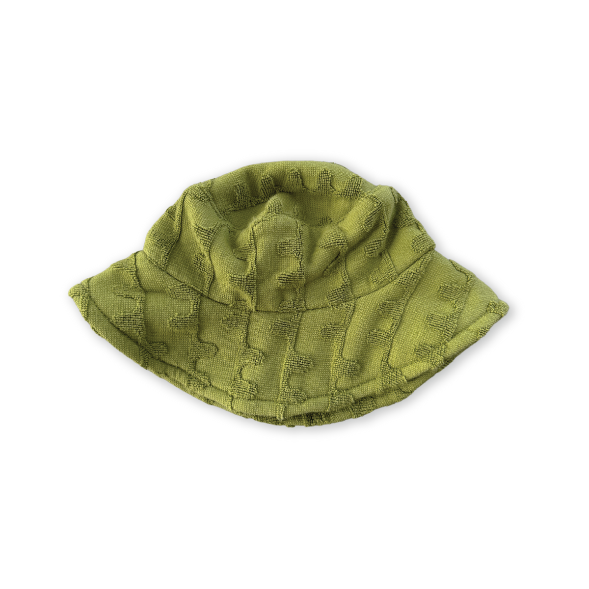 Cotton Terry Towelling Flow Jacquard Bucket Hat - Leaf