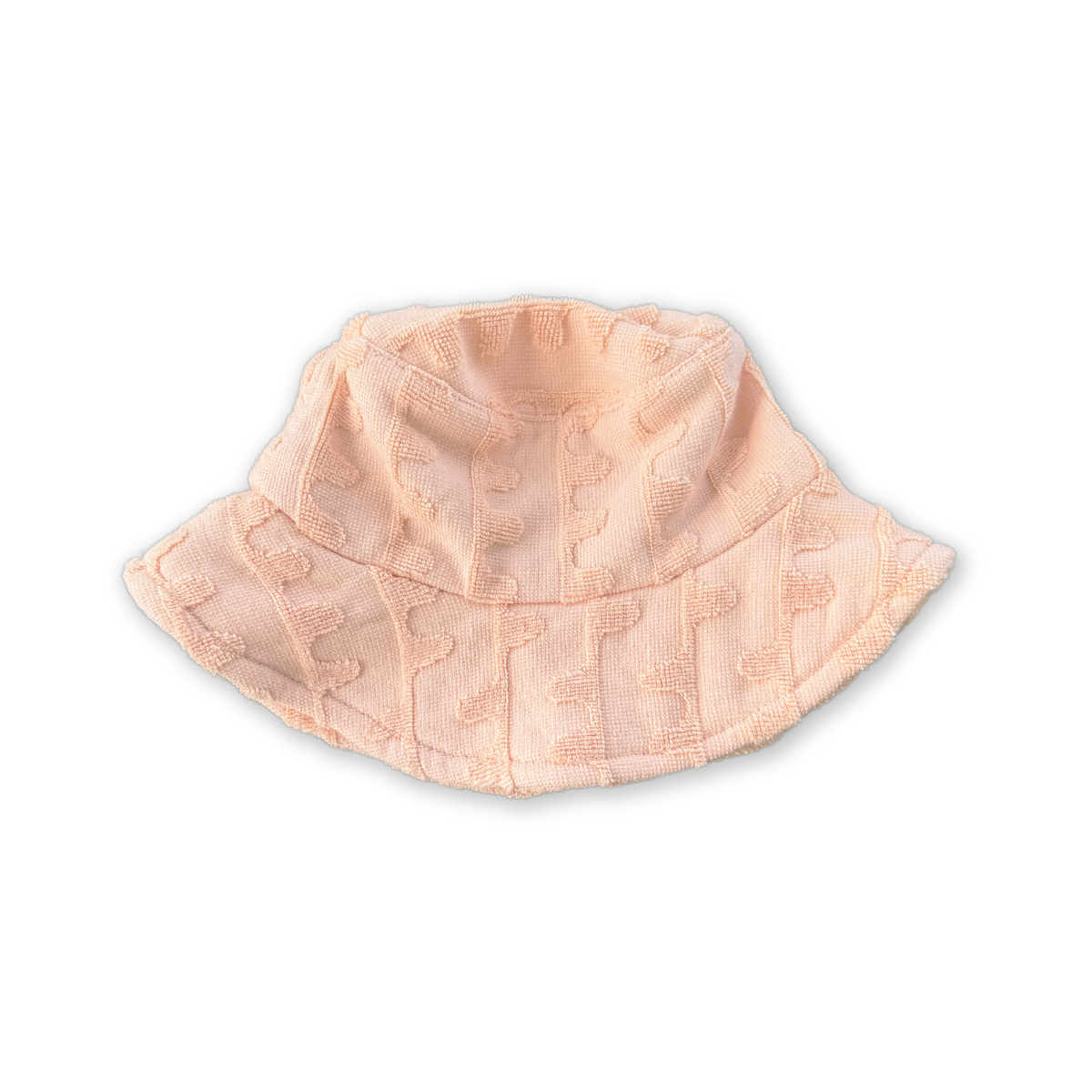 Cotton Terry Towelling Flow Jacquard Bucket Hat - Peachy